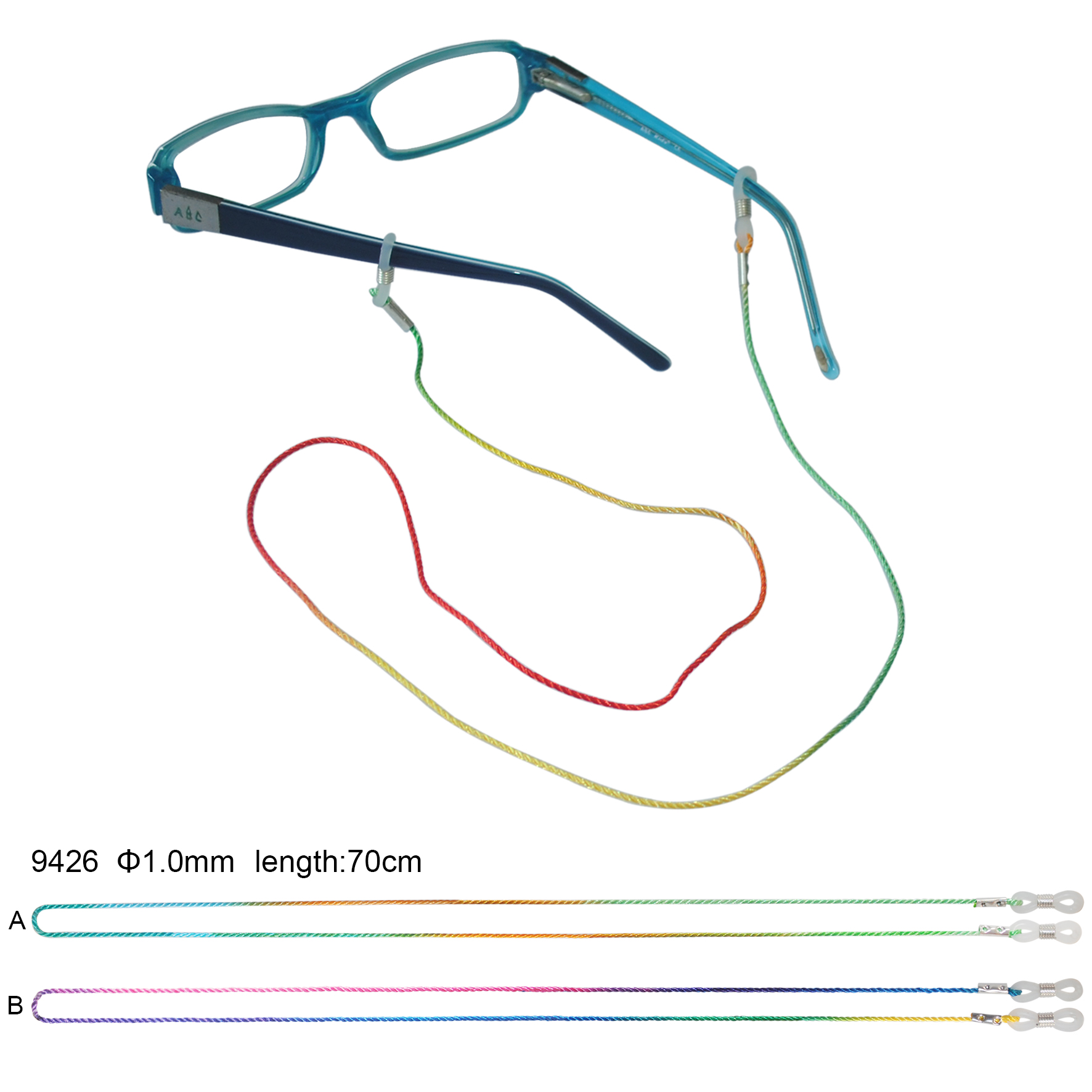 Unisex Regenbogen-Polyester-Brillenband 